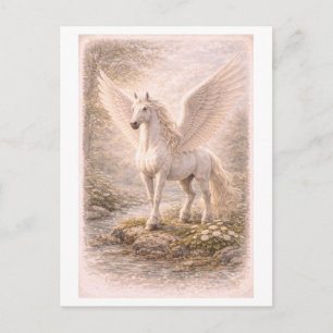 Vintage-Style Pegasus (Myth Series) Illustration Postcard