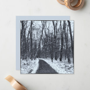 Vintage Style Photo Hiking Trail in Winter Card