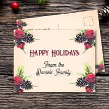 Vintage Style Pine Cone & Berries Christmas  