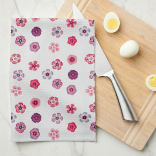 Vintage Style Pink Flowers Kitchen Towel
