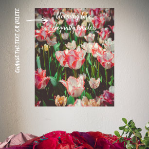 Vintage style pink fringed tulips  poster