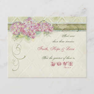 Vintage Style Pink Hydrangea - RSVP Response Card