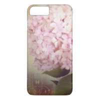 Vintage Style Pink Lavender Hydrangea Oil Pastel