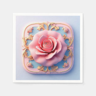 Vintage Style Pink Rose Napkin