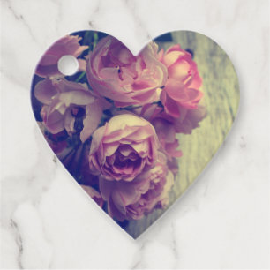 Vintage Style Pink Roses Favour Tags