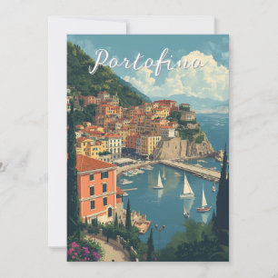 Vintage Style Portofino Genova Italy Holiday Card