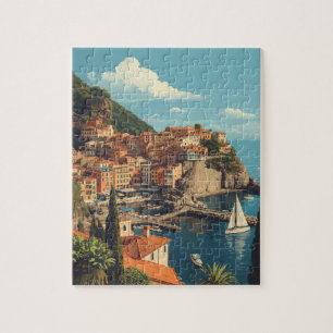 Vintage Style Portofino Genova Italy Jigsaw Puzzle