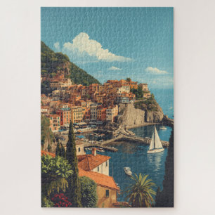 Vintage Style Portofino Genova Italy Jigsaw Puzzle