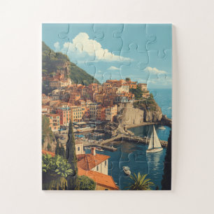 Vintage Style Portofino Genova Italy Jigsaw Puzzle