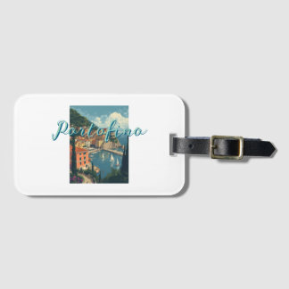 Vintage Style Portofino Genova Italy Luggage Tag