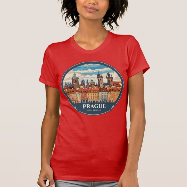 "Vintage-Style Prague" T-Shirt (Front)