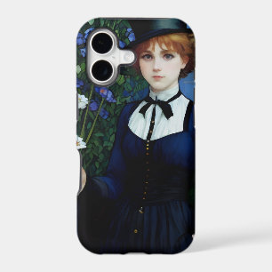 Vintage Style Pretty Dark Academy Girl Portrait