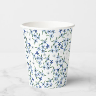 Vintage Style print with tiny blue flowers Paper Cups