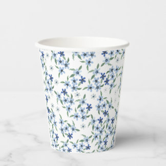 Vintage Style print with tiny blue flowers Paper Cups