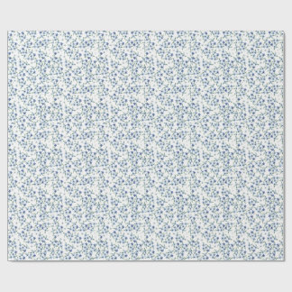 Vintage Style print with tiny blue flowers Wrapping Paper