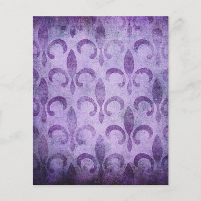 Vintage Style Purple Fleur de lis Scrapbook Paper (Front)