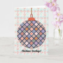 Vintage Style Quilt Design Christmas Ornament Art
