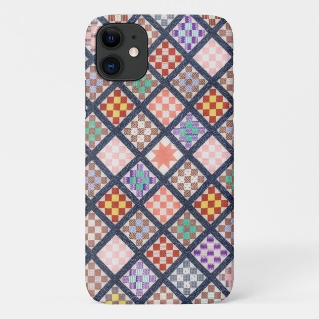 Vintage Style Quilt Squares Art Phone Case (Back)