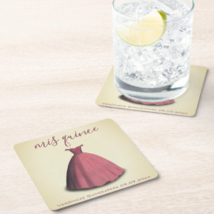 Vintage style Quinceañera mis quince table decor Square Paper Coaster