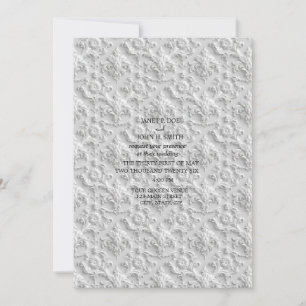 Vintage Style Raised Relief Wedding Invitation