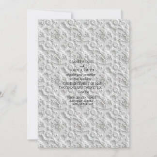 Vintage Style Raised Relief Wedding Invitation
