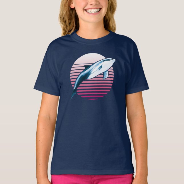 Vintage Style Retro Dolphin T-Shirt (Front)
