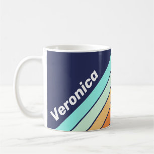 Vintage Style Retro Stripes with Name Coffee Mug