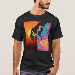 Vintage Style Rock Climbing Retro Bouldering Climb T-Shirt