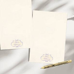 Vintage Style Romantic Name Shield Personalised Post-it Notes