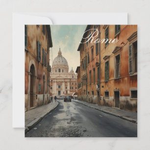 Vintage Style Rome Italian Travel Watercolor