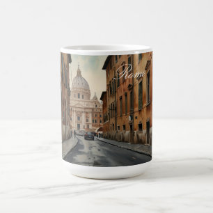 Vintage Style Rome Italian Travel Watercolor Coffee Mug