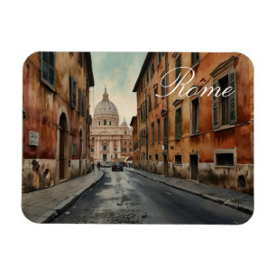 Vintage Style Rome Italian Travel Watercolor Magnet
