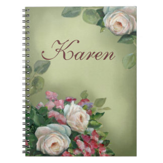 Vintage style Roses Spiral Notebook