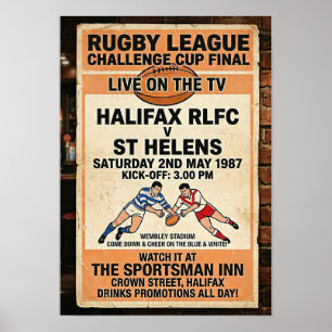 Vintage Style Rugby League Final 1987 Fan Art Poster