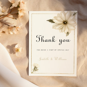 Vintage style rustic daisy flower Thank You Invitation