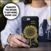 Vintage Style Rustic Yellow Sunflower Custom Name