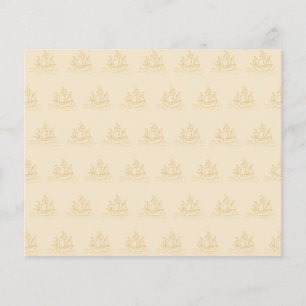 Vintage Style Sailing Ship Pattern, Beige Colour.