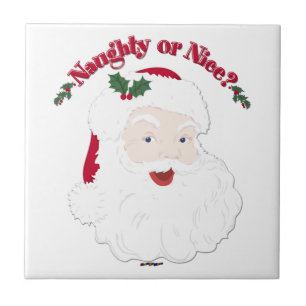 Vintage Style Santa Naughty or Nice? Tile