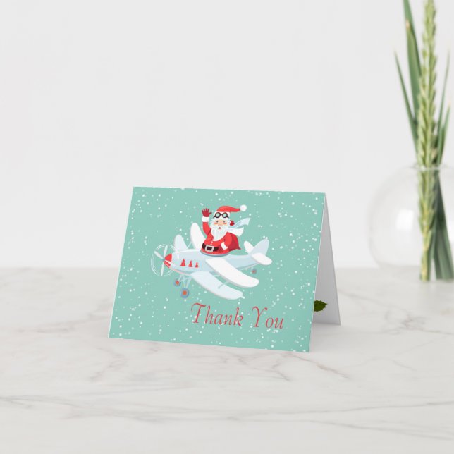 Vintage style Santa - pilot Christmas Thank You (Front)