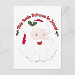 Vintage Style Santa This Santa Believes In Jesus Holiday Postcard