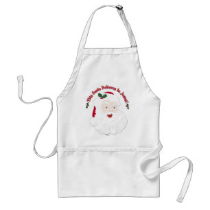 Vintage Style Santa This Santa Believes In Jesus Standard Apron