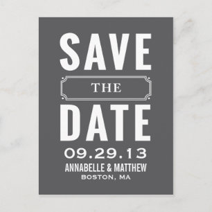 Vintage Style Save The Date Postcard
