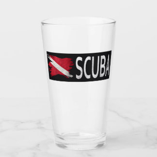 Vintage style scuba flag. Diver down flag Glass