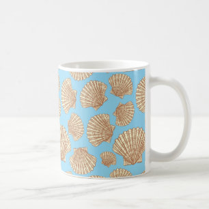 Vintage Style Seashell Pattern Coffee Mug