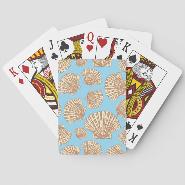 Vintage Style Seashell Pattern Playing Cards (Back)