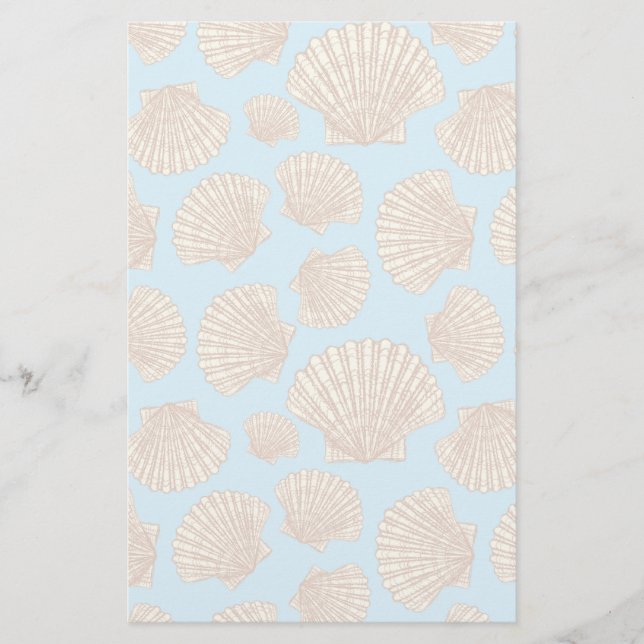 Vintage Style Seashell Pattern Stationery (Front)
