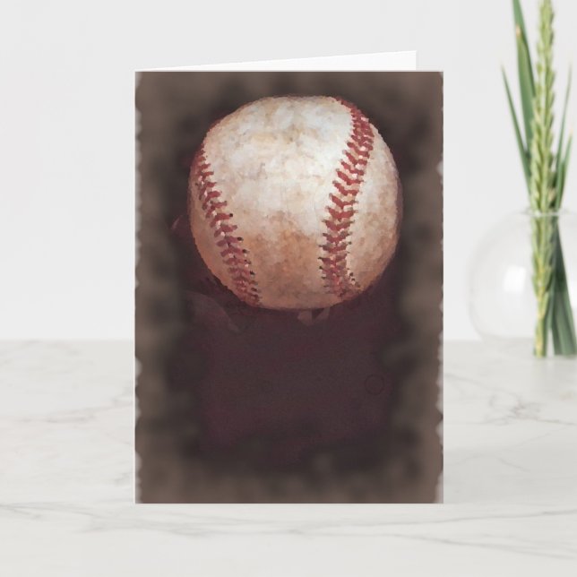 Vintage Style Sepia Baseball Artwork Card (Front)