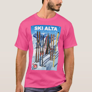 Vintage-Style Ski Alta Travel Poster T-Shirt