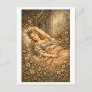 Vintage-Style Sleeping Beauty Postcard