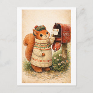 Vintage-Style Squirrel Mailing Postcard